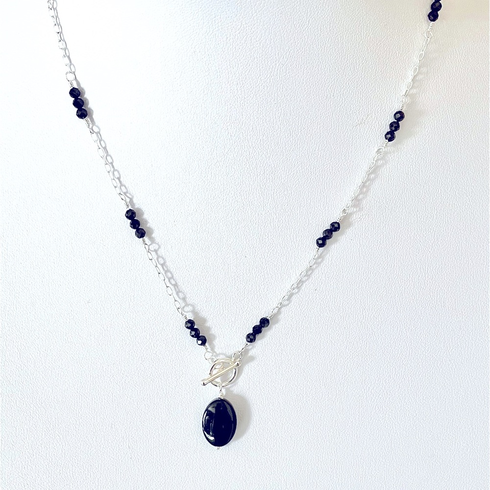 Black spinel and onyx necklace